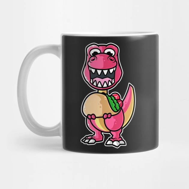 Dinosaur Tyrannosaurus Taco Kawaii Neko Anime Mexican food product by theodoros20